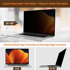 BSPROTE Privacy Screen for MacBook Air 13.6 & 13 Inch (2022-2025, M2, M3, M4), Anti-Spy Removable Laptop Privacy Filter Shield for Mac 13'' Model A2681 A3113 A3240