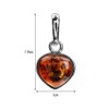 Amber Sterling Silver Heart Pendant