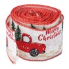 2pcs Christmas Decoration Ribbon Clear Vivid Pattern Durable Packaging Ribbon