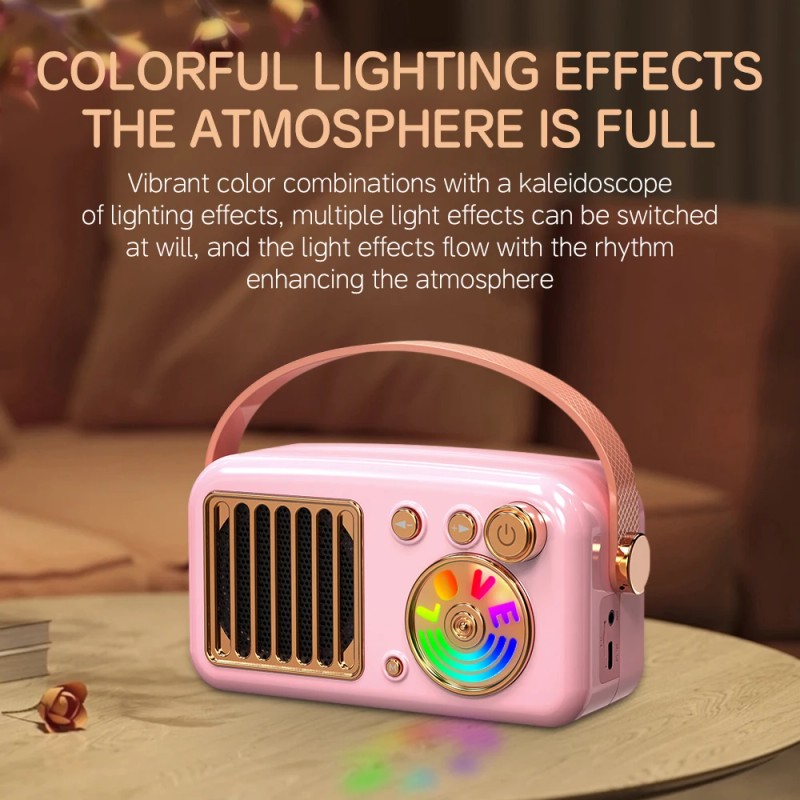 2025 New T4 Karaoke Machine with RGB Lights, Wireless Portable