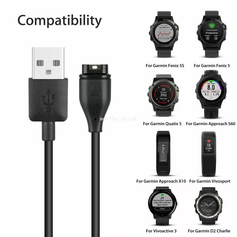 Garmin Fenix 7X Solar Charger Replacement Charging Charge Cable Cord