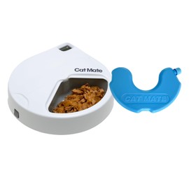 Cat Mate C300 Automatic 3 Meal Pet Feeder with Digital Timer (366) - for Cats or Small Dogs, for Wet and Dry Pet Food, Meals up to 0.73 lb Each, White