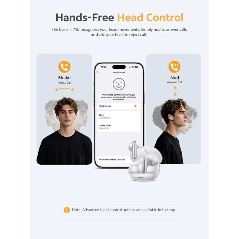 QCY MeloBuds N65 Wireless Earbuds, AI Adaptive Noise Cancelling, 60dB