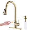 Gold Touchless Kitchen Faucet with Motion Sensor, Pull Down Sprayer