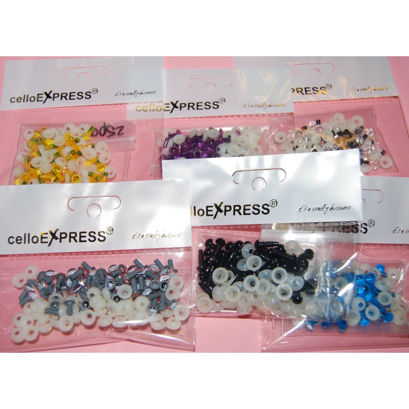 celloexpress CATS Clear 12mm Eyes with Plastic Backs - Safety