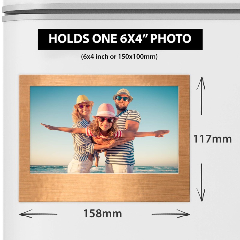 Shot2go Pack of 3 Magnetic Photo Fridge Frames 4x6 Copper