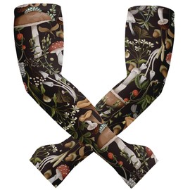 FISHEAL Sun Protection Gardening Sleeves for Men - UV UPF 50+ Mushrooms Cooling Outdoors Arm Sleeves with Thumbholes