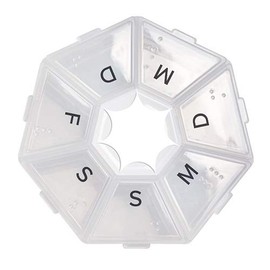 Lifemed Weekly Pill Box with 7 Compartments Weekly Dispenser 7.5 x 7.5 x 1.7 cm White