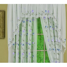 Today's Curtain Napa Embroidered Swagger Pair 84",White