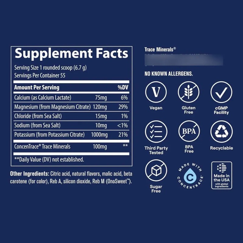 Trace Minerals Keto Electrolyte Powder 369g Sfn