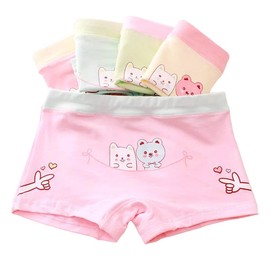 Core Pretty Ropa interior de algodón suave para niñas (paquete de 5), Oso, 2-4 Años