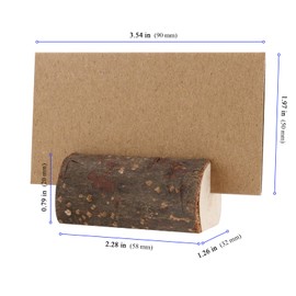 YUENPUN Rustic Wooden Place Card Holders, Wooden Place Card Holders, Wooden Table Number Holders with 45 Paper Cards, Wooden Place Card Holder for Memo, Notes, Photos, Pack of 30