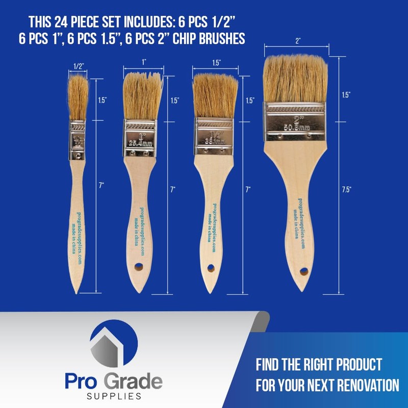 Pro Grade - Chip Brush – Paint Brush Set –