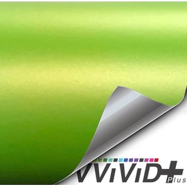 VViViD+ Matte Metallic Lime Green Premium Vinyl Wrap Film (6ft x 5ft)