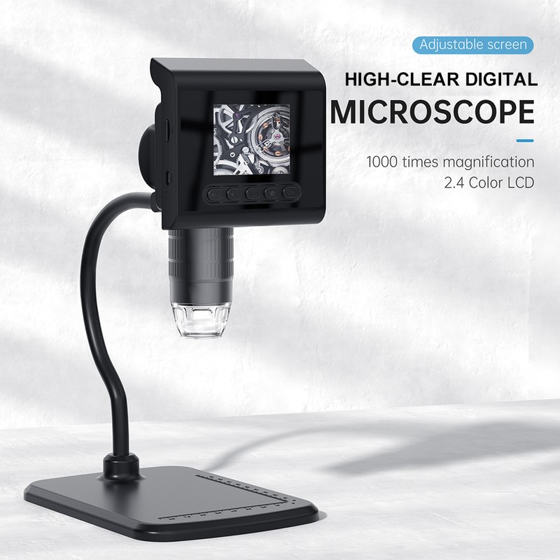 1080P High-Clear Digital Microscope with 2.4-inch Full Color LCD Screen,