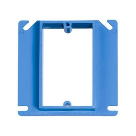 Carlon A411 Outlet Box Cover, Square, Raised, 1 Gang, 4-Inch, Blue