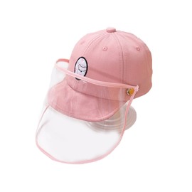Baby Droplet Prevention Cap Children Cartoon Cute Spitting Saliva Isolation Hat for Outdoor Activity Pink Children Type 45‑50cm / 17.7‑19.7in