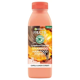 Garnier Fructis Hair Food Pineapple Shampoo - Brightness for Long and Off Hair Formula with 96% Natural Ingredients - 350ml