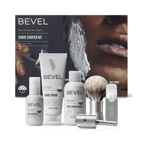 Bevel Shaving Kit for Men, Includes Safety Razor with 40