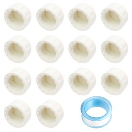 Litoexpe 12 Pack 3/4 Inch PVC Pipe Fittings White, Fittings End Female Thread Cap Plug Adapters Perfect for Diy Projects Pipe Repair and Modification