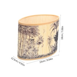 OSALADI Bamboo Lampshade Lamp Shade Oval Pendant Light Shade Chandelier Lampshade Bedside Table Lamps Lamp Cover Small Rattan Chandelier Lamp Accessory Desk Lamp Basket E14 Bamboo Weaving