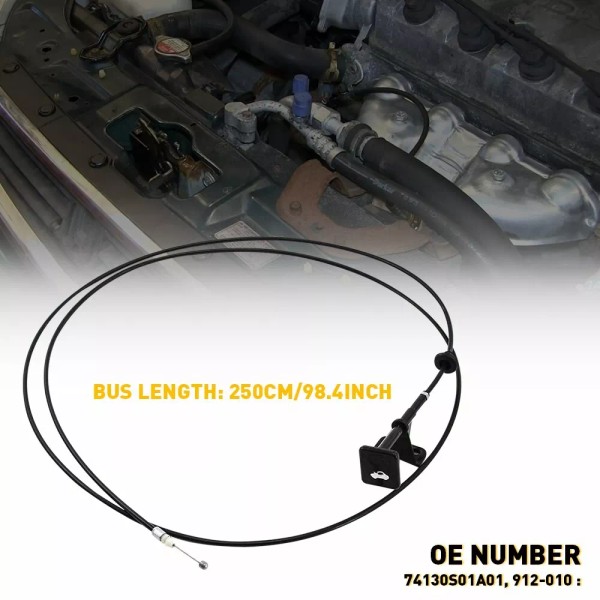 Unbranded For 1996-2000 Honda Civic Hood Latch Cable Release W/