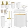 InnJoey Bathroom Set, 10PC Bathroom Accessory Set, White Bathroom Accessories,