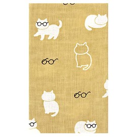 Hamamonyo Tenugui Neko Glasses Beige