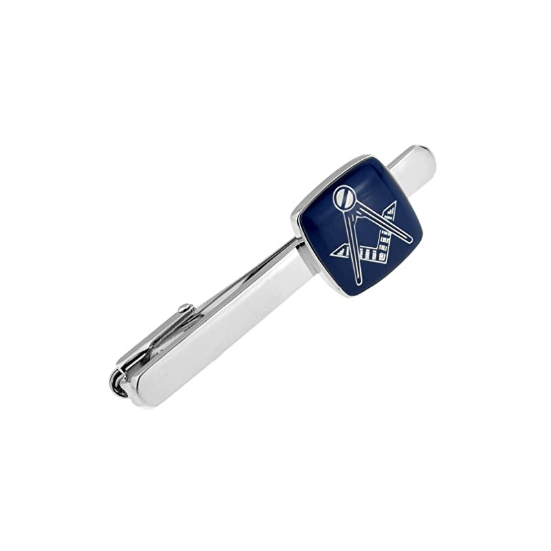Blue Square Masonic Tie Clip Tie Bar Tie Pin n02346