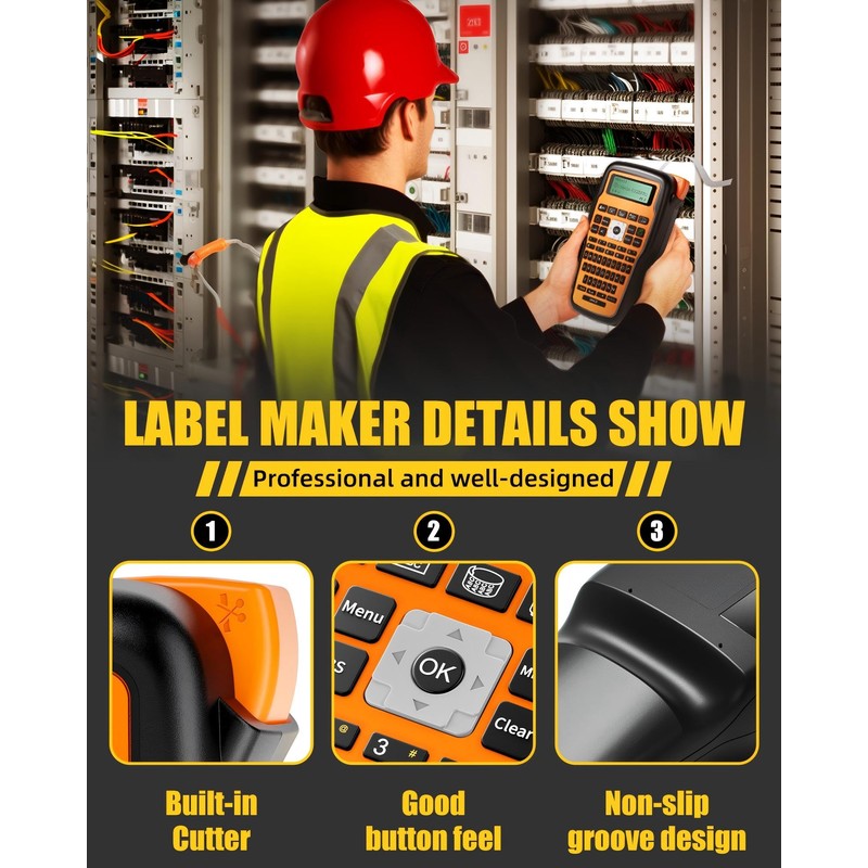 VolenGo Label Maker Machine with-Tape, Heat Shrink Label Maker Waterproof-Labels,