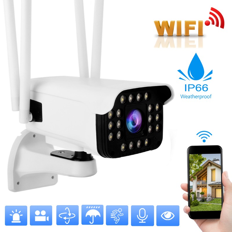 1080P Security Outdoor Camera PTZ 2.4Ghz WiFi IP66 Waterproof 20‑LED