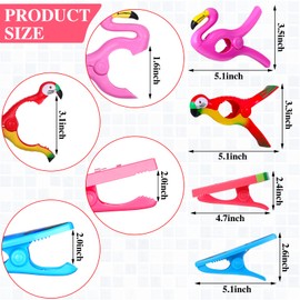Romooa 8 Pcs Beach Towel Clips Towel Clips for Chairs Beach Towel Holder Clothes Pins for Lounge Chair, Cruise Clothes Lines, Patio and Holiday Pool(Beach Style)