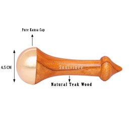Soulvinee kansa Wand face Detox Bronze/Kansa Wand Body and Foot Massager with Wooden Handle for Detoxification and Deep Relaxation with Acupressure Point Small 1 Pcs