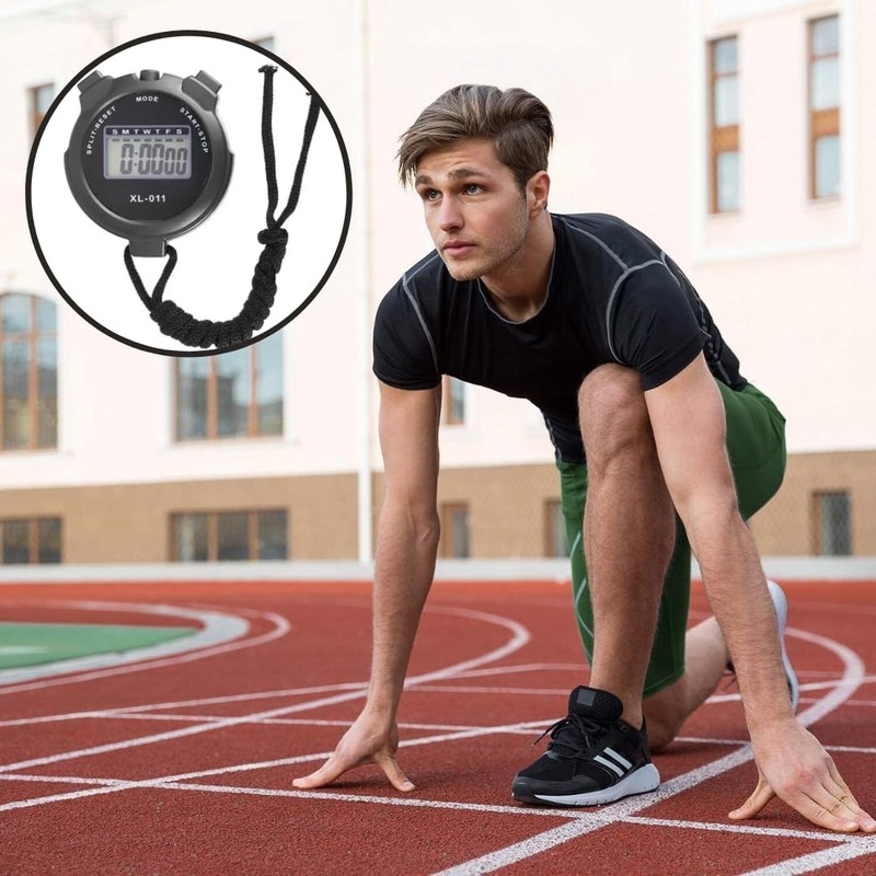 Digital Sports Stopwatch Handheld Shockproof Waterproof Stopwatch with LCD Display
