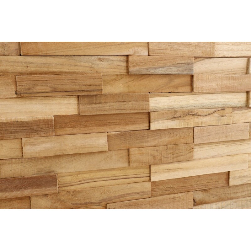 Nordic Style Natural Teak Wood Wall Panel, 11 Pieces (12.75