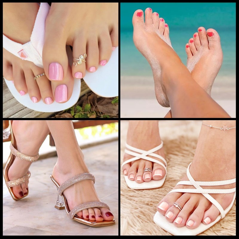 Kiiwah 130 Pcs Toes Nail Forms for Polygel, Reusable Square