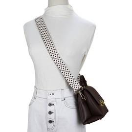 ZANQANO Purse Strap Replacement Crossbody Bag Women Wide Adjustable Jacquard Woven Handbag Straps (Dot Coffee)