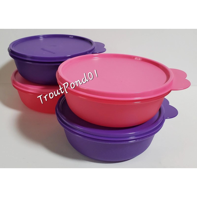 Tupperware Cereal Bowls Modular Nesting Bowl Purple and Pink 2.5