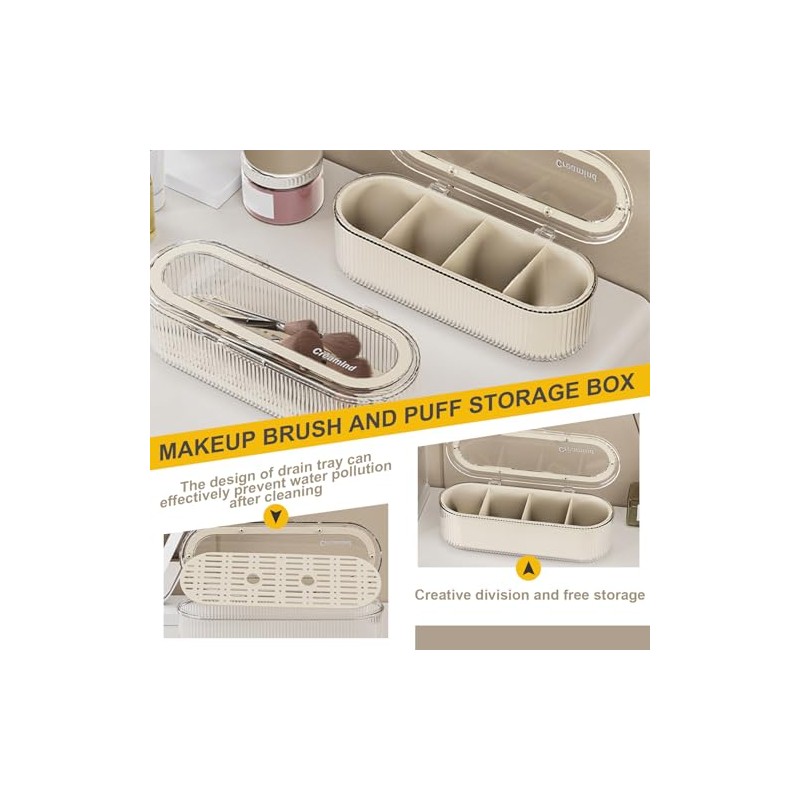 Soporte para Esponja de Maquillaje, 2 uds., con 4 Compartimentos