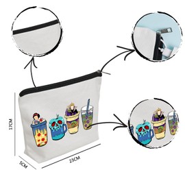 WZJHCL Princess And Villain Coffee Cup Travel Storage Organizer Bag Evil Queen Makeup Toiletry Cosmetic Accessory Bag Poison Apple Coin Purse (White cup)