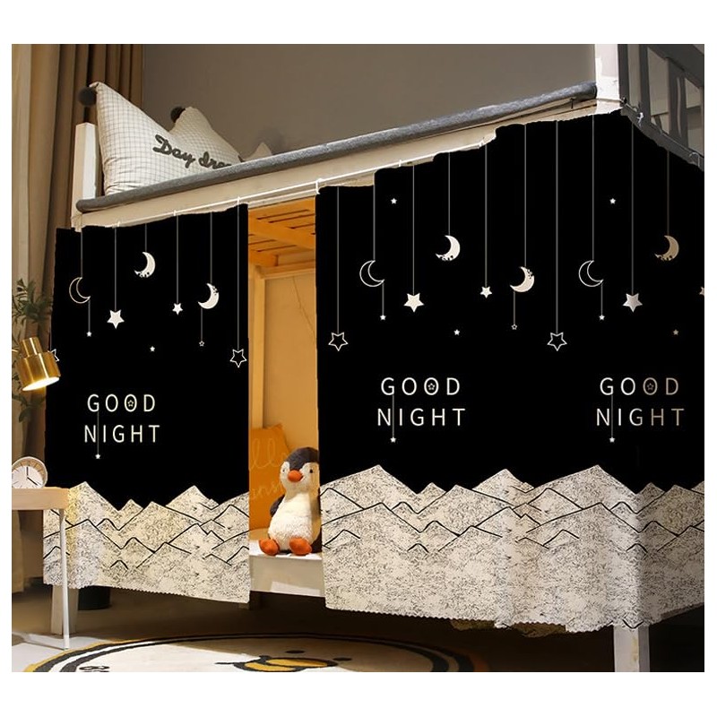 ITODA Bottom Bunk Bed Curtains Blackout Bed Drapes Single Bed