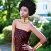 Liliaafar Gold African Jewelry Set for Women Afro Wig Hair