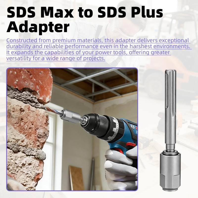 SDS Max to SDS Plus Adapter Kit with 10mm Quick