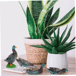 Haohaiblooms Set of 3 Mini Grey Wild Duck & Goose Figurines - Cute Resin Fairy Garden Accessories, Bonsai Landscape Decor, Moss Terrarium DIY, Home Desk Ornaments, Idea