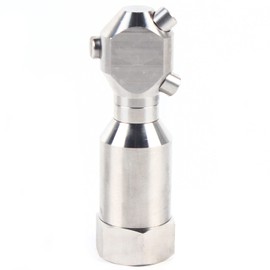 YIYIBYUS Rotary Cleaning Nozzle, 3 Jet Nozzle, 360 Rotating Spray, Stainless Steel, Silver, 1" Internal Thread, 50L/min Flow Rate, 7kg Water Pressure, 3/4" Outlet, 1.36" x 3.93" x 1.36"