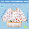 Lictin 5 Pcs Waterproof Long-sleeved Bibs, Baby Smock, Toddler Sleeved