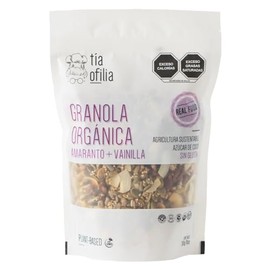 Tía Ofilia | Granola Orgánica Amaranto y Vainilla | Sin granos | Con azúcar de coco y jarabe de agave | Fibra y proteína | 310g | Organic Granola Amaranth and Vanilla | Grain-free