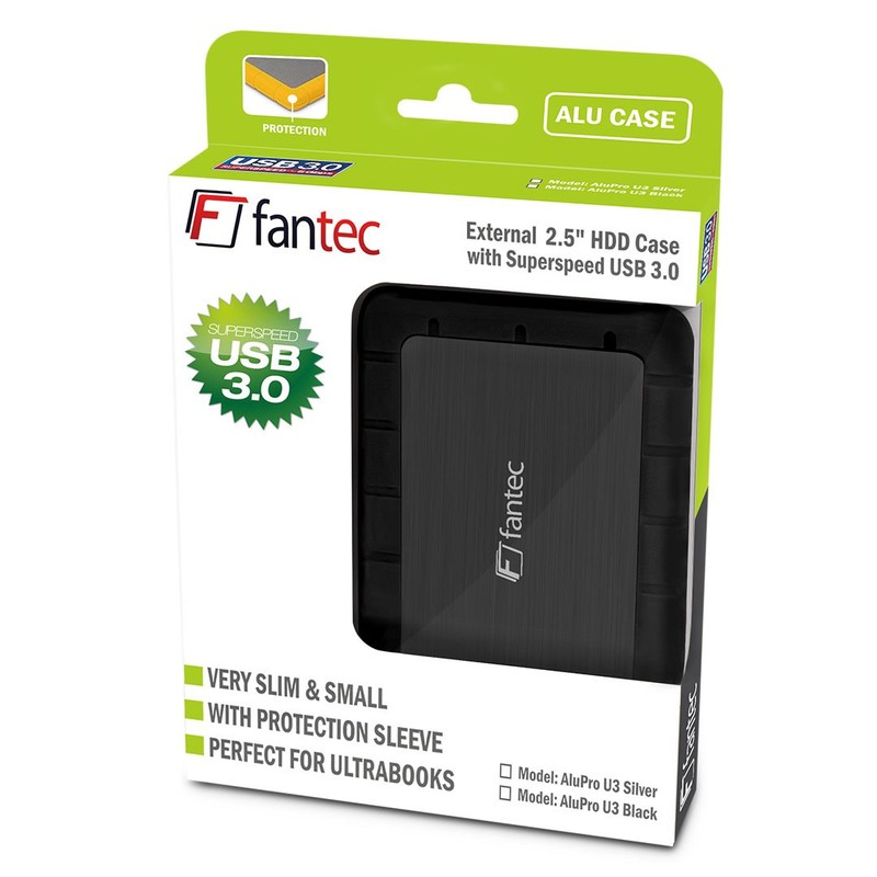 Fantec 2393 AluPro U3 Hard Disc Case - Black