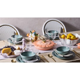 Le Creuset Stoneware Set of 4 Soup Bowls, 22 oz. (6.25") each, Sea Salt