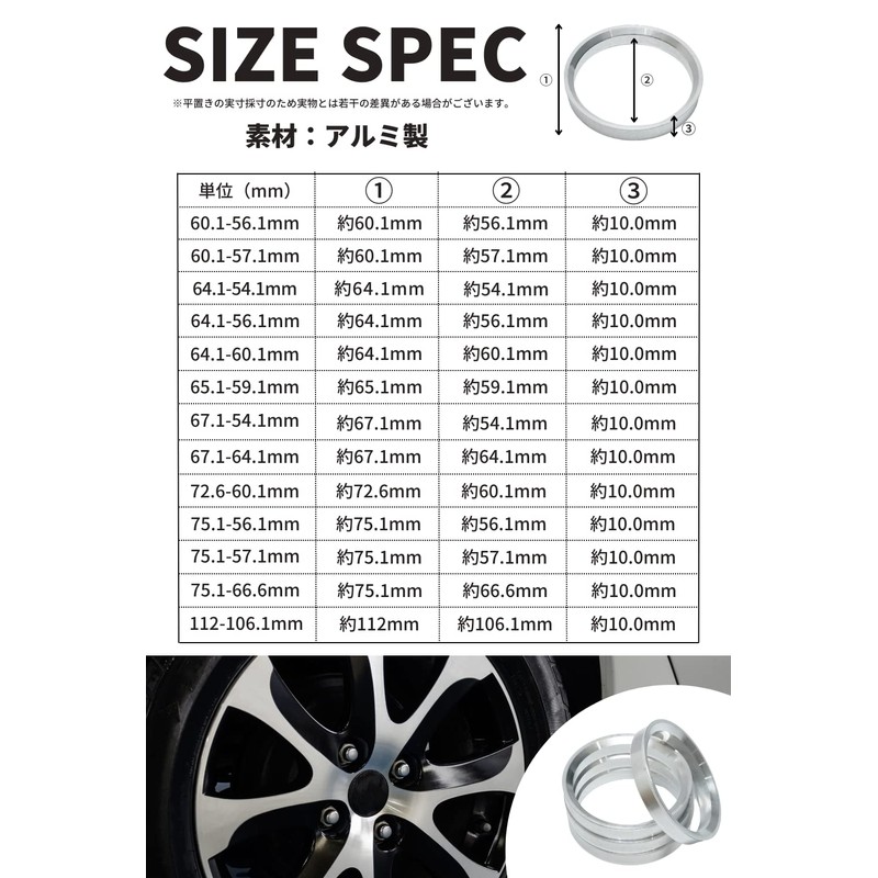 [Asula Project] Aluminum Hub Ring with Brim, Set of 4